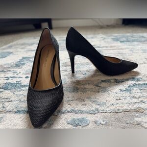 Black Textured Heels